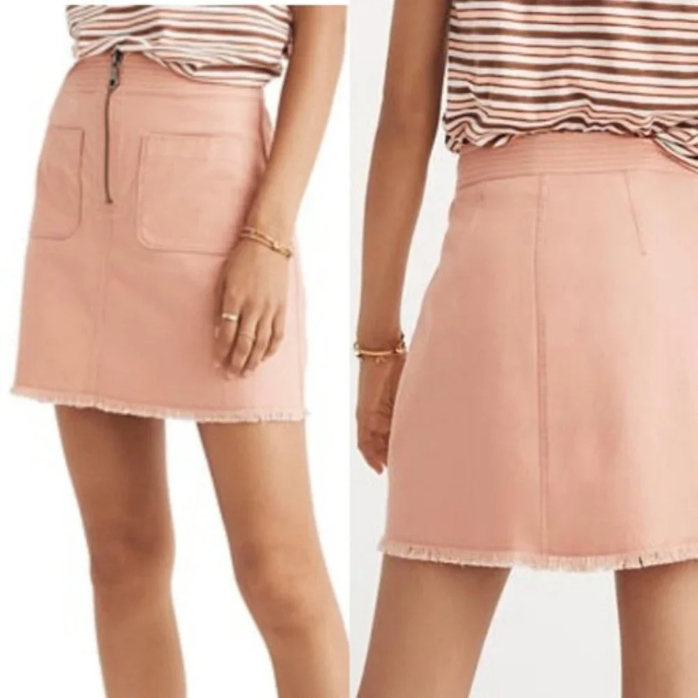Madewell a-line zip skirt antique coral 2